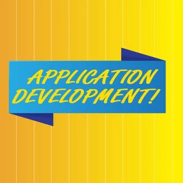Text sign showing Application Development. Conceptual photo process of creati Stockillustratie