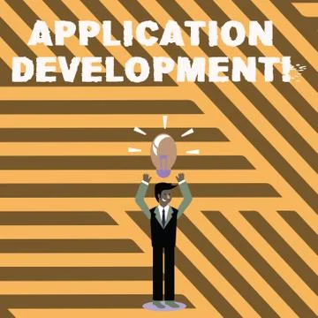 Text sign showing Application Development. Conceptual photo process of creati 스톡 일러스트