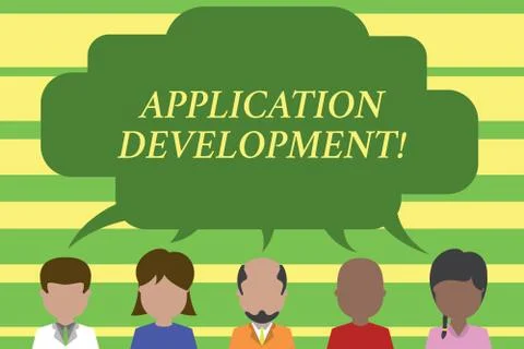 Text sign showing Application Development. Conceptual photo creation of Computer 스톡 일러스트