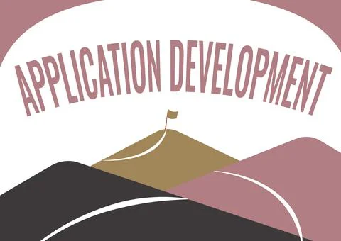 Text sign showing Application Development. Business overview creation of イラスト素材