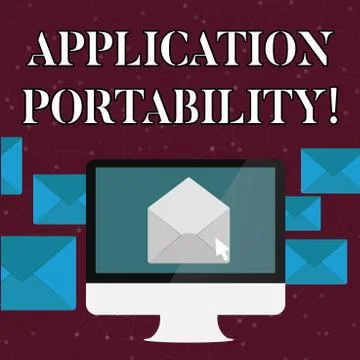 Text sign showing Application Portability. Conceptual photo software designed イラスト素材