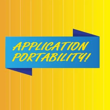 Text sign showing Application Portability. Conceptual photo software designed 스톡 일러스트