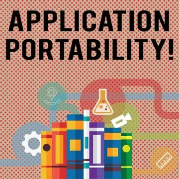 Text sign showing Application Portability. Conceptual photo software designed イラスト素材
