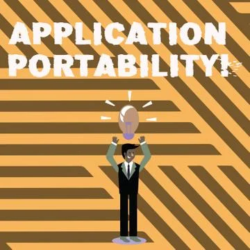Text sign showing Application Portability. Conceptual photo software designed 스톡 일러스트