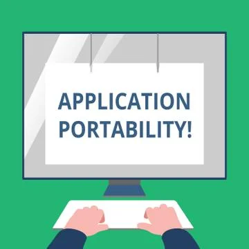 Text sign showing Application Portability. Conceptual photo software designed Stockillustratie