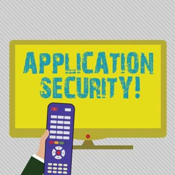 Text sign showing Application Security. Conceptual photo methods to protect 스톡 일러스트