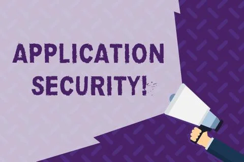 Text sign showing Application Security. Conceptual photo methods to protect 스톡 일러스트