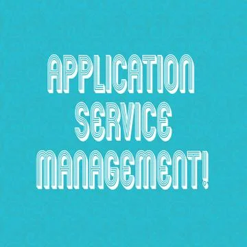 Text sign showing Application Service Management. Conceptual photo process of Stock Illustration
