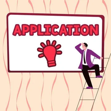 Text sign showing Application. Word for an order for something formal and Illustrazione stock