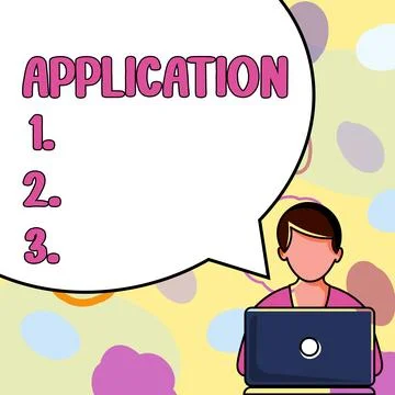 Text sign showing Application. Word Written on an order for something formal and Stock Illustration
