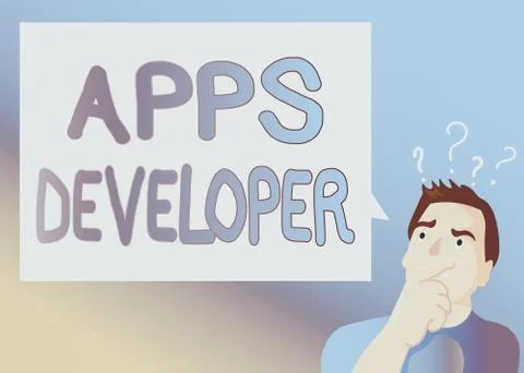 Text sign showing Apps Developer. Conceptual photo Graphic artist Software 库存插图
