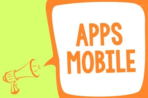 Text sign showing Apps Mobile. Conceptual photo computer program designed to run イラスト素材