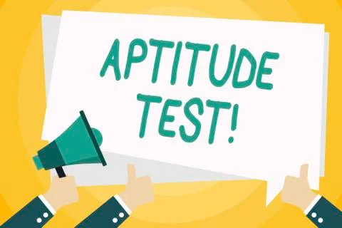 Text sign showing Aptitude Test. Conceptual photo designed to determine a Illustration