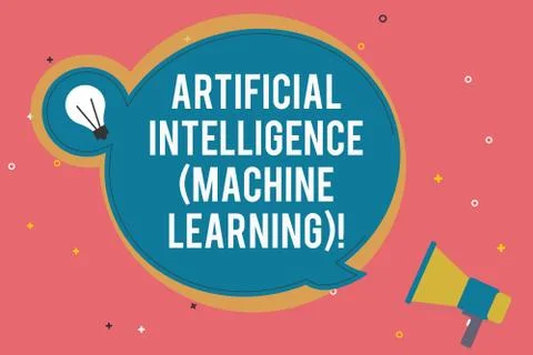 Text sign showing Artificial Intelligence Machine Learning. Conceptual photo イラスト素材
