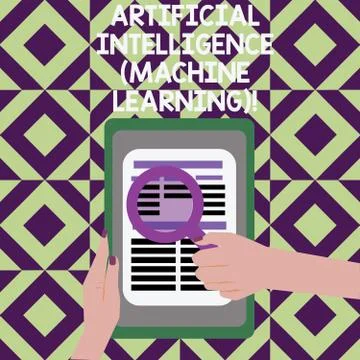 Text sign showing Artificial Intelligence Machine Learning. Conceptual photo Stock Illustration