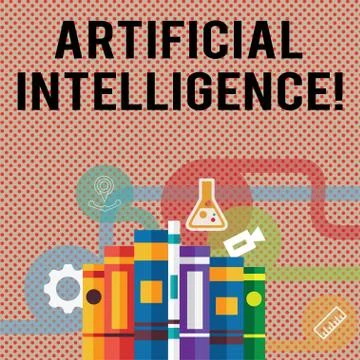 Text sign showing Artificial Intelligence. Conceptual photo perform tasks nor Stock Illustration