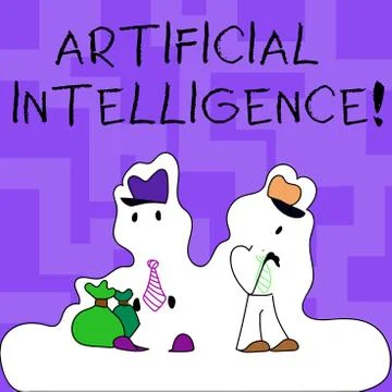 Text sign showing Artificial Intelligence. Conceptual photo perform tasks nor Illustrazione stock