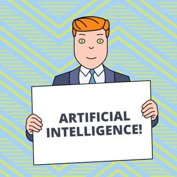 Text sign showing Artificial Intelligence. Conceptual photo Machine copy Stock Illustration