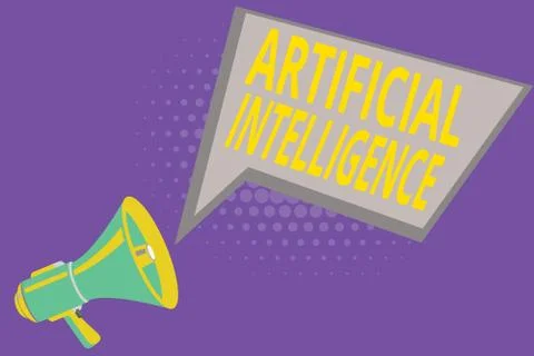 Text sign showing Artificial Intelligence. Conceptual photo Machine copy Stock Illustration