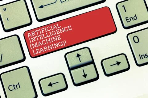 Text sign showing Artificial Intelligence Machine Learning. Conceptual photo Stock Photos