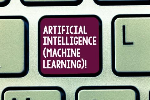 Text sign showing Artificial Intelligence Machine Learning. Conceptual photo Foto stock