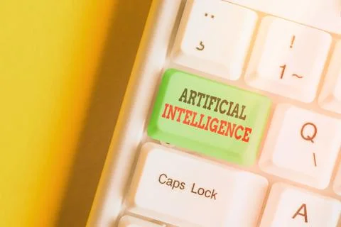 Text sign showing Artificial Intelligence. Conceptual photo programmed to think Stockfoto's