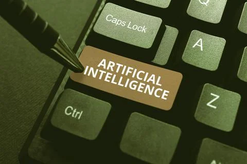 Text sign showing Artificial Intelligence. Conceptual photo programmed to think Stockfoto's