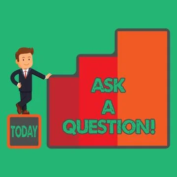 Text sign showing Ask A Question. Conceptual photo Look for expert advice Ilustración de archivo