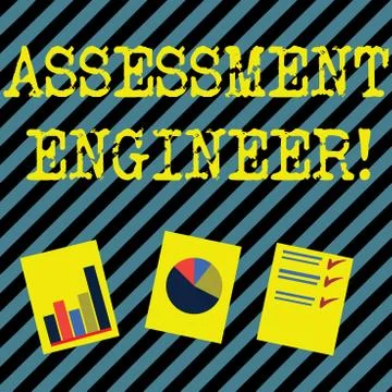 Text sign showing Assessment Engineer. Conceptual photo gives solutions to the 스톡 일러스트