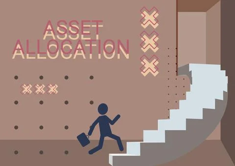 Text sign showing Asset Allocation. Concept meaning proportion and 스톡 일러스트