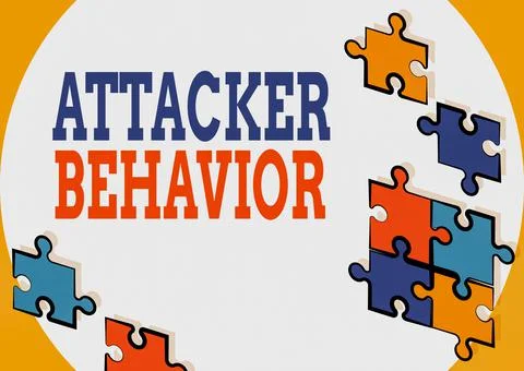Text sign showing Attacker Behavior. Concept meaning analyze and predict the Illustrazione stock