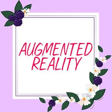 Text sign showing Augmented Reality. Business idea technology that imposes Illustrazione stock