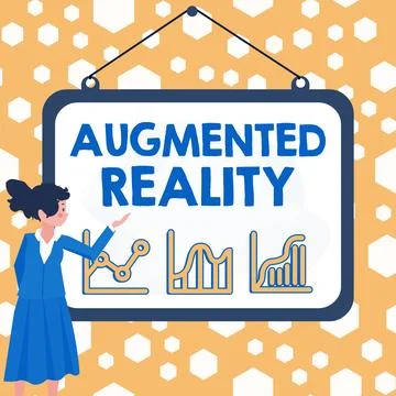 Text sign showing Augmented Reality. Conceptual photo technology that imposes Stock-Illustration
