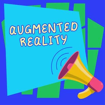 Text sign showing Augmented Reality. Business approach technology that imposes Illustrazione stock