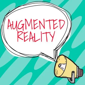 Text sign showing Augmented Reality. Conceptual photo technology that imposes Stock-Illustration