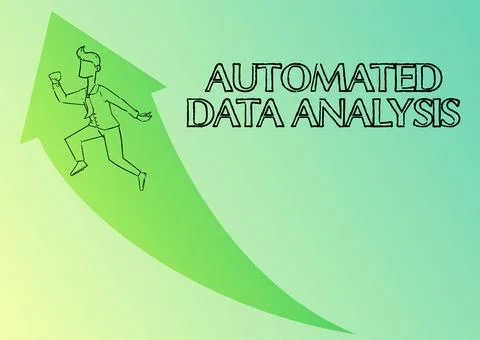 Text sign showing Automated Data Analysis. Business approach Artificial Stock Illustration
