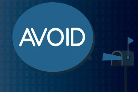 Text sign showing Avoid. Conceptual photo Contrive not to meet someone Stop Stock Illustration