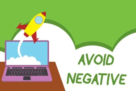 Text sign showing Avoid Negative. Conceptual photo Staying away from pessimistic Stockillustratie