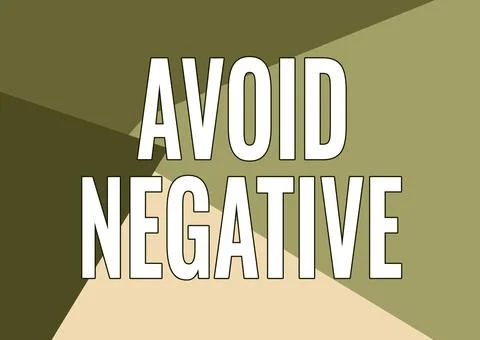 Text sign showing Avoid Negative. Business idea Staying away from pessimistic 库存插图