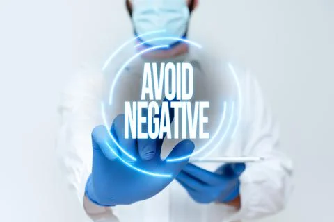 Text sign showing Avoid Negative. Internet Concept Staying away from pessimistic 스톡 사진