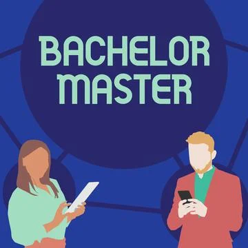 Text sign showing Bachelor Master. Business approach An advanced degree Stock Illustration