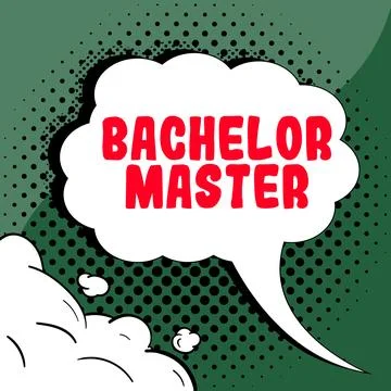 Text sign showing Bachelor Master. Word Written on An advanced degree completed Stock Illustration