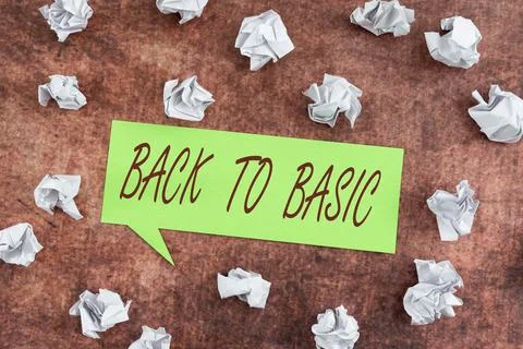 Text sign showing Back To Basic. Internet Concept Return simple things Foto stock