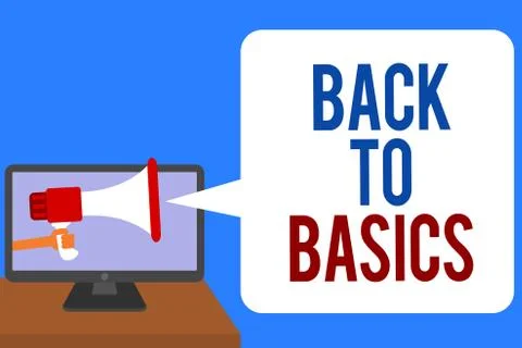 Text sign showing Back To Basics. Conceptual photo Return simple things Stock Illustration