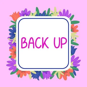 Text sign showing Back Up. Internet Concept saving important data into internet Stock Illustration