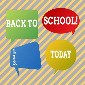 Text sign showing Back To School. Conceptual photo Return to class first day of 스톡 일러스트