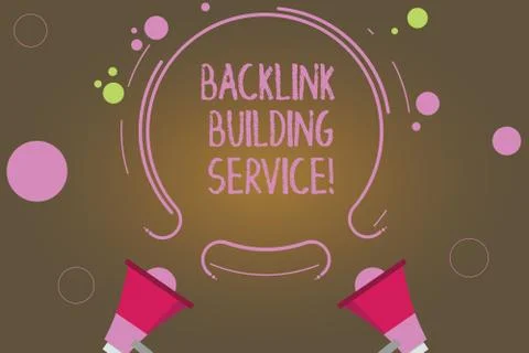 Text sign showing Backlink Building Service. Conceptual photo Increase backlink Illustrazione stock