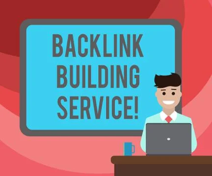 Text sign showing Backlink Building Service. Conceptual photo Increase backlink 스톡 일러스트