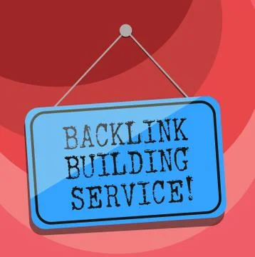 Text sign showing Backlink Building Service. Conceptual photo Increase backlink Illustrazione stock