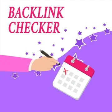 Text sign showing Backlink Checker. Conceptual photo Find your competitors most イラスト素材